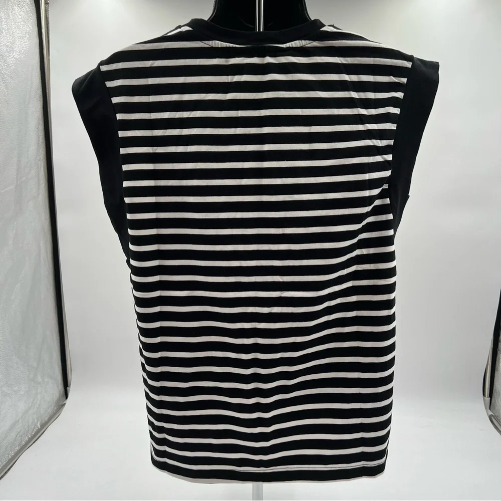 Women’s Dokotoo black‎ and white striped sleeveless shirt SZ S. NWT - Picture 6 of 6